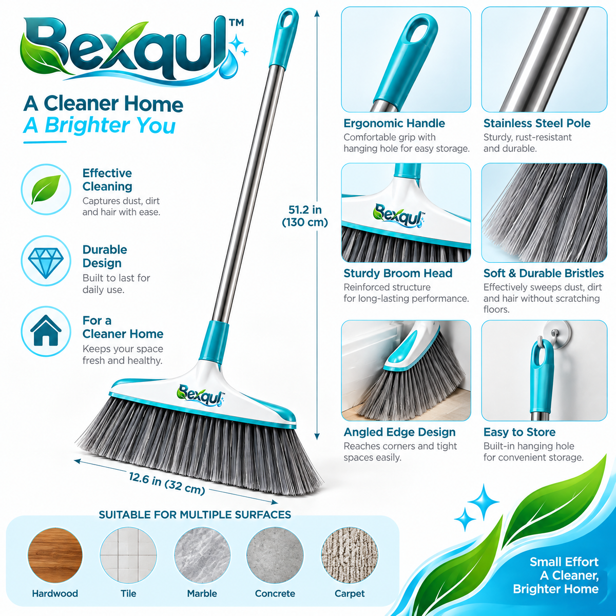 BEXQUL Compact Floor Sweeper Brush