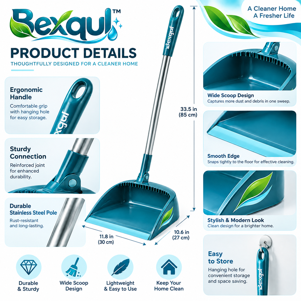 BEXQUL Dustpan and Brush Set