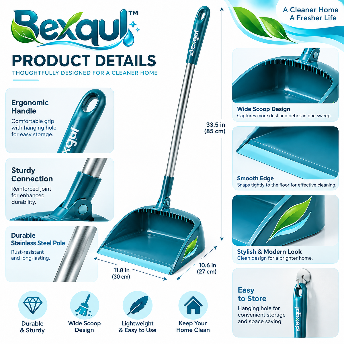 BEXQUL Dustpan and Brush Set