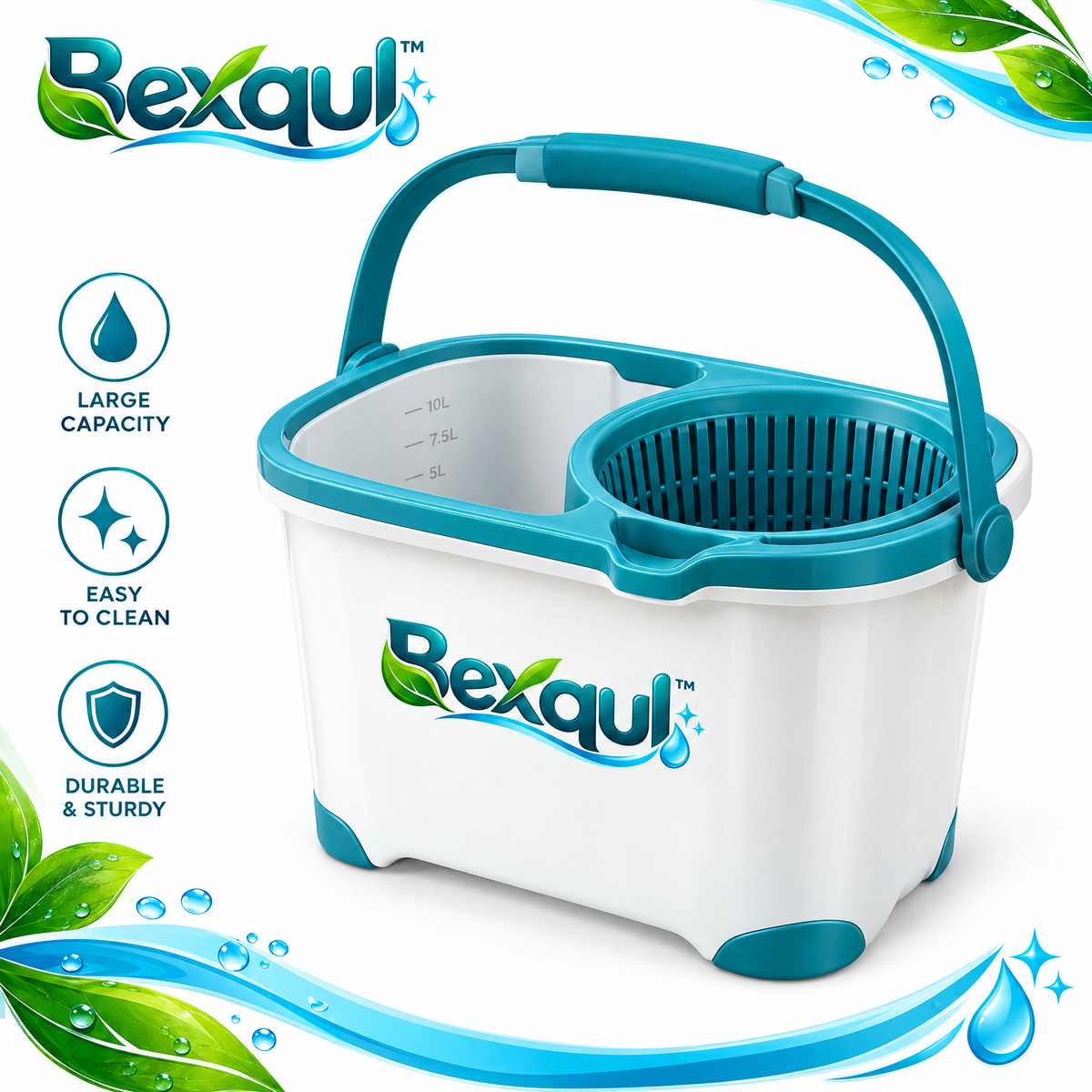 BEXQUL Spin Mop Bucket Set