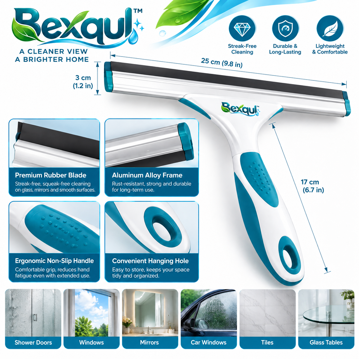 BEXQUL Window Squeegee Cleaner